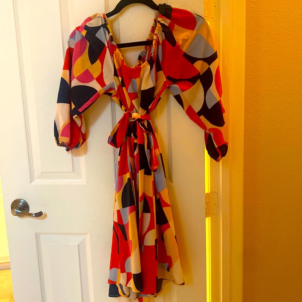 Shein 3/4 sleeve dress with tie size 2x